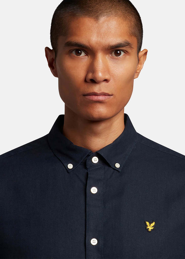 Lyle & Scott Shirts Cotton linen shirt - dark navy
