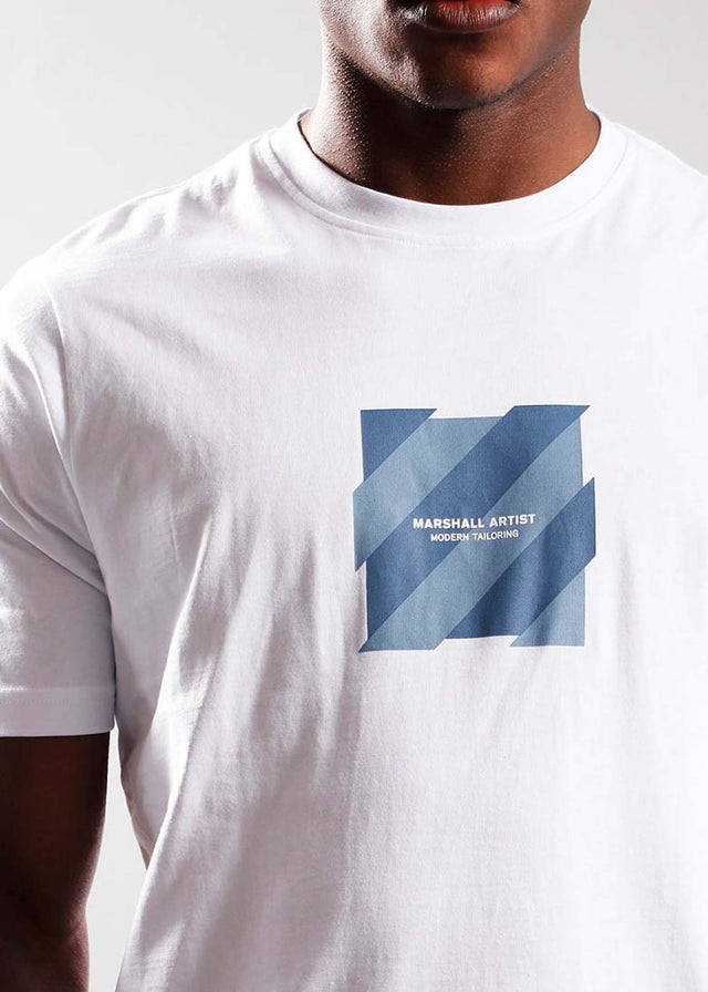 Marshall Artist T-shirts Chevron box logo t-shirt - white