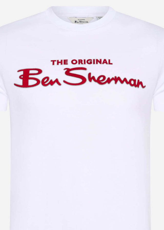 Ben Sherman T-shirts Signature flock tee - white