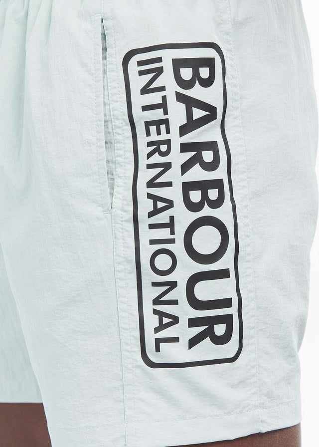 Barbour International Swimwear Large logo swim short- pastel spruce