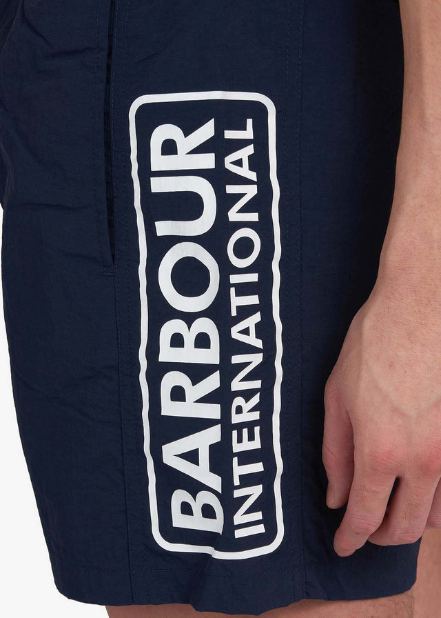 Barbour International Swimwear Large logo swim short- international navy