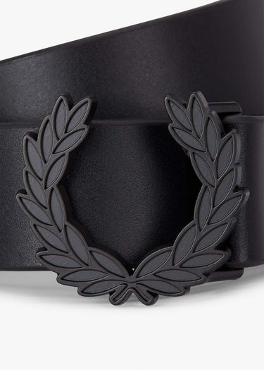 Fred Perry Riemen Laurel wreath leather belt - black