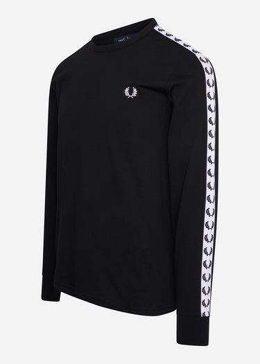 Fred Perry Longsleeve Tees Taped long sleeve t-shirt - black