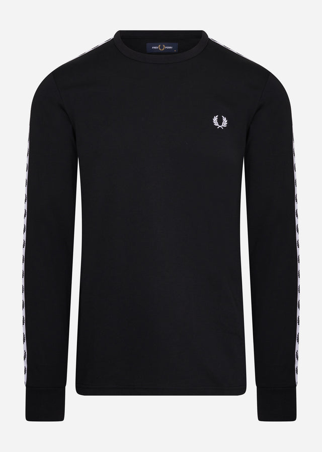 Fred Perry Longsleeve Tees Taped long sleeve t-shirt - black