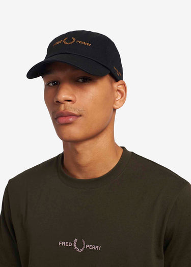 Fred Perry Petten Branded twill cap - black