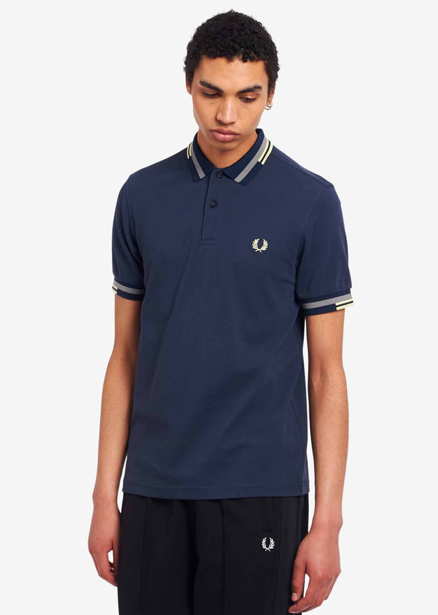 Fred Perry Polos Abstract tipped polo shirt - dark airforce