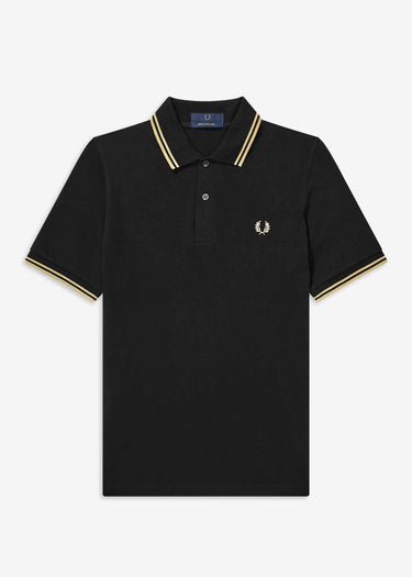 Fred Perry Polo's Twin tipped fred perry shirt - black champagne