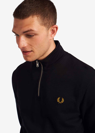 Fred Perry Truien Half zip sweatshirt - black