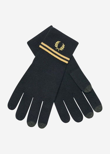 Fred Perry Handschoenen Twin tipped merino wool gloves - black champagne