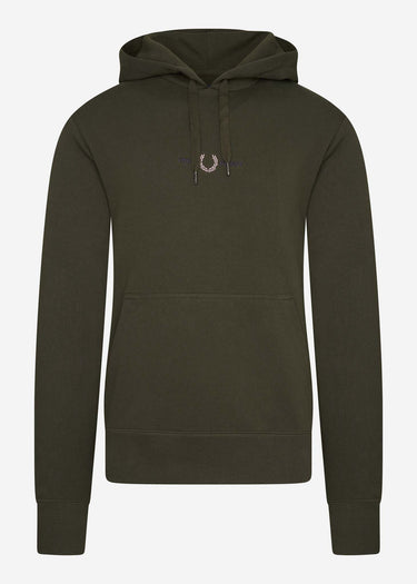 Fred Perry Hoodies Embroidered hooded sweatshirt - hunting green