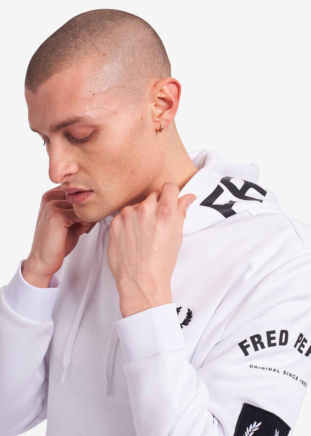 Fred Perry Hoodies Bold branding hooded sweatshirt - white