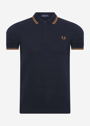 Fred Perry Polo's Twin tipped fred perry shirt - navy dark caramel