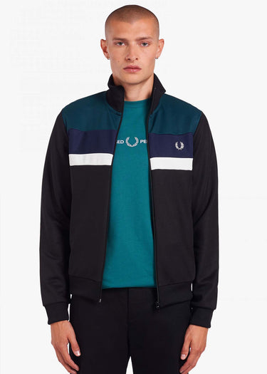 Fred Perry Vesten Colourblock track jacket - black