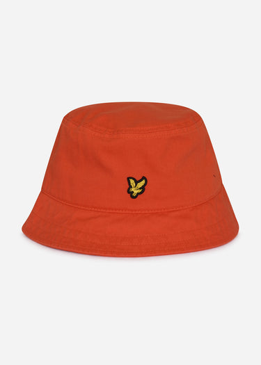 Lyle & Scott Bucket Hats Cotton twill bucket hat - burnt orange