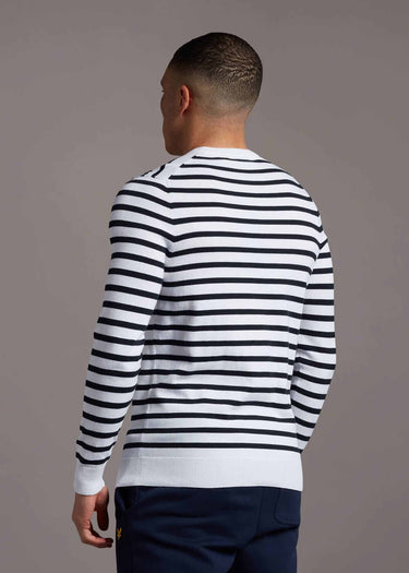 Lyle & Scott Truien Breton stripe jumper - white