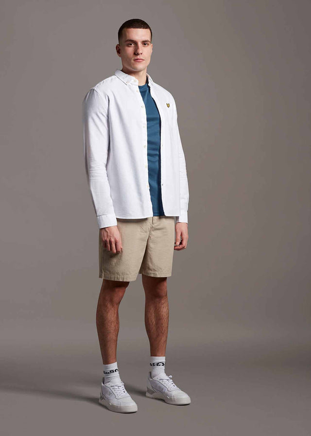 Lyle & Scott Shirts Light weight oxford shirt ss - white