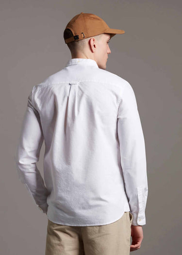 Lyle & Scott Overhemden Light weight oxford shirt ss - white