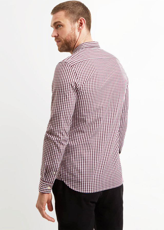 Lyle & Scott Shirts Slim fit gingham shirt - burgundy white