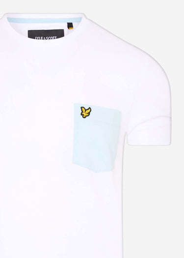 Lyle & Scott T-shirts Contrast pocket t-shirt - white deck blue