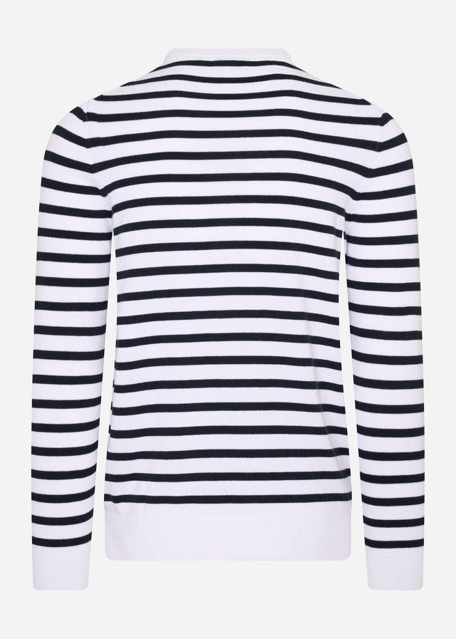 Lyle & Scott Sweaters Breton stripe jumper - white