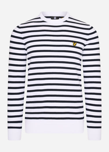 Lyle & Scott Truien Breton stripe jumper - white