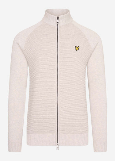 Lyle & Scott Vesten Knitted zip through - light grey marl