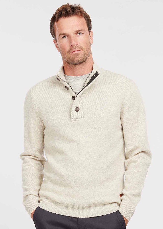 Barbour Sweaters Patch half zip - pearl