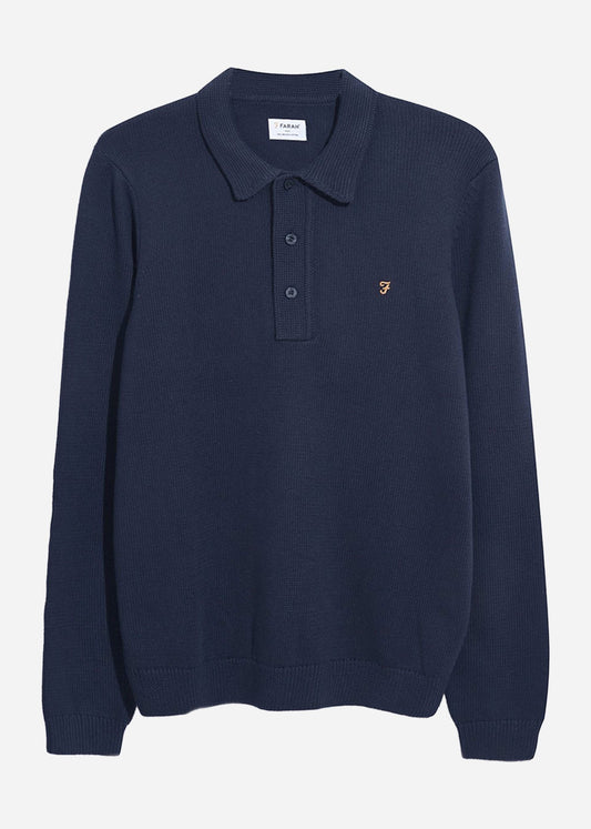 Farah Polo's  Sweater hamlet knit ls polo - true navy 