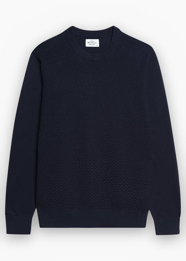 Ben Sherman Truien Texture front crew - dark navy