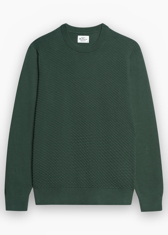 Ben Sherman Sweaters Texture front crew - bottle green