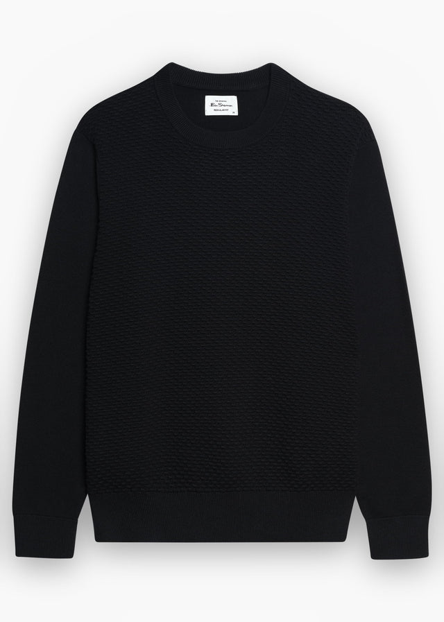 Ben Sherman Sweaters Texture front crew - black