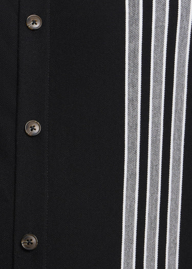 Ben Sherman Polo's Birdseye stripe button through polo - black