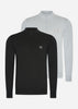 Marshall Artist Truien 2 Pack a siren knitted 1/4 zip - black - nardo grey