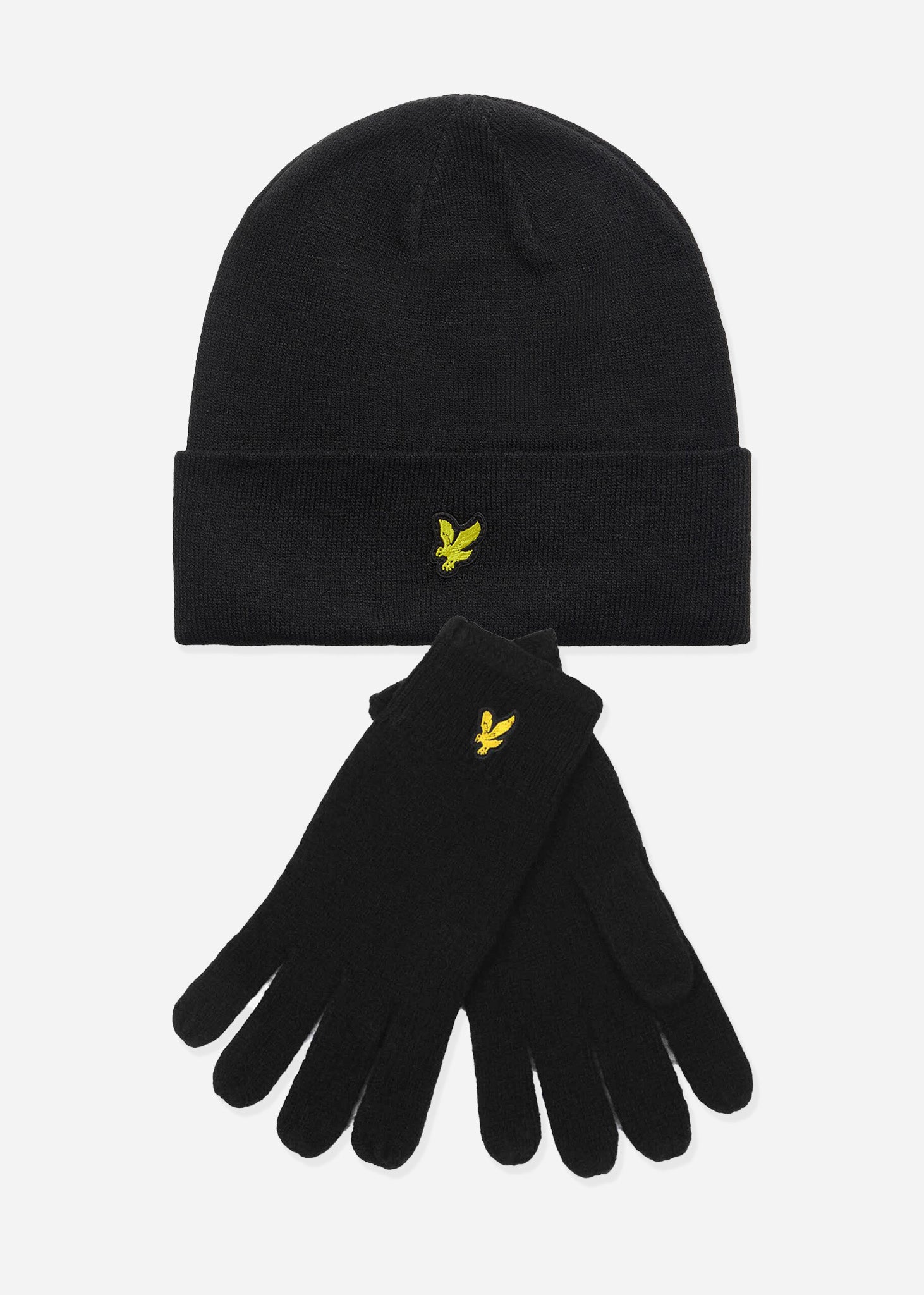 Lyle & Scott Mutsen Beanie & Gloves set - true black