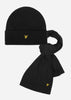 Lyle & Scott Mutsen Beanie & Scarf set - true black