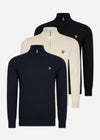 Lyle & Scott Truien  3 Pack cotton merino quarter zip jumper - jet black - cove - dark navy 