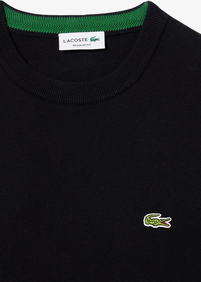 Lacoste Sweaters Regular fit crew neck sweater - black