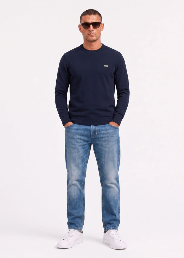 Lacoste Sweaters Regular fit crew neck sweater - navy blue