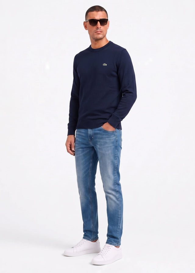 Lacoste Sweaters Regular fit crew neck sweater - navy blue