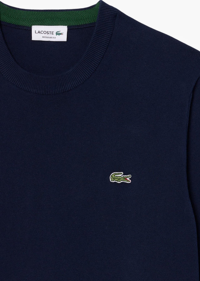 Lacoste Sweaters Regular fit crew neck sweater - navy blue