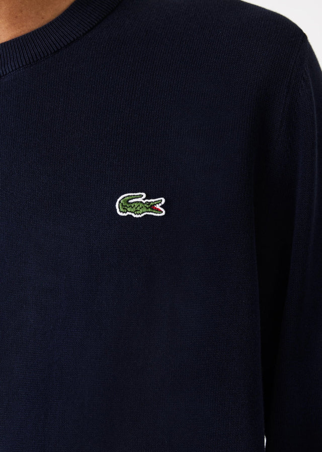 Lacoste Sweaters Regular fit crew neck sweater - navy blue