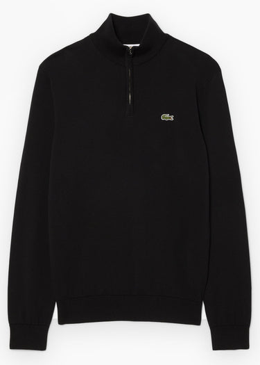 Lacoste Truien Regular fit high zipped neck sweater - black