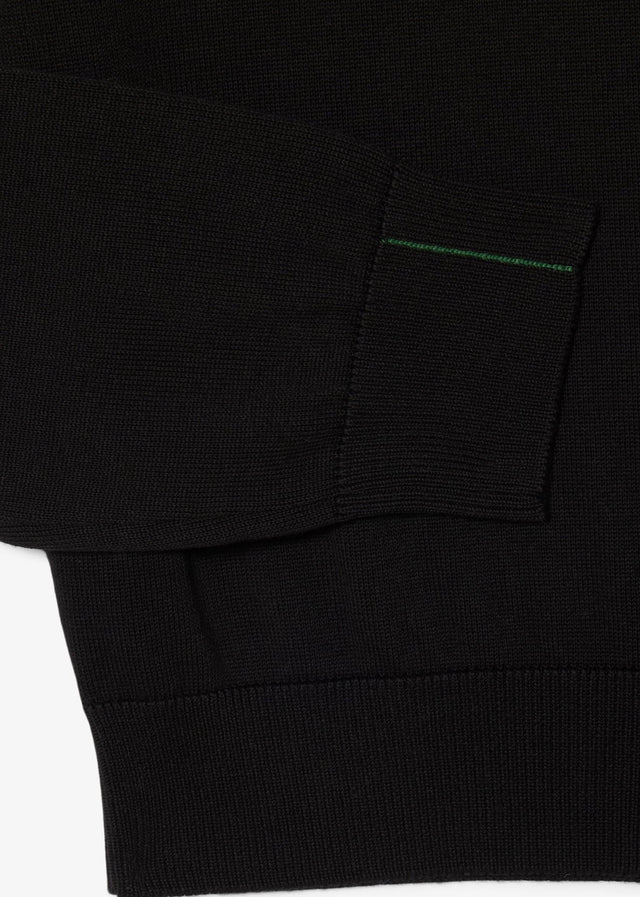 Lacoste Sweaters Regular fit high zipped neck sweater - black