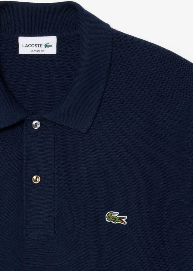 Lacoste Long Sleeve Polos Knitted long sleeve polo sweater - navy blue