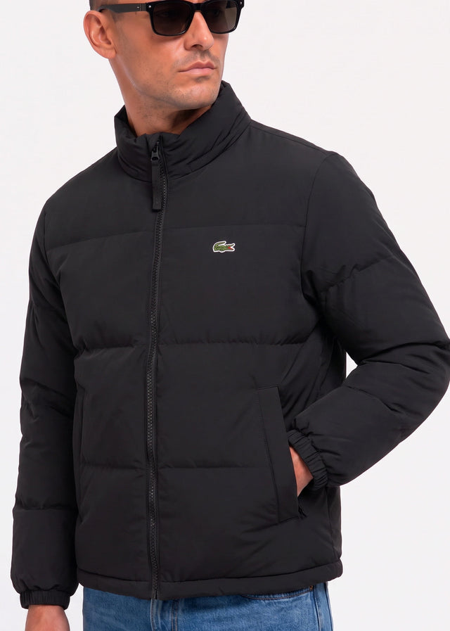 Lacoste Jackets Water-repellent packable hood down jacket - black