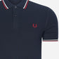 Fred Perry Polo's  Twin tipped fred perry shirt - navy snow white burnt red 