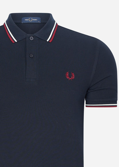 Fred Perry Polo's  Twin tipped fred perry shirt - navy snow white burnt red 