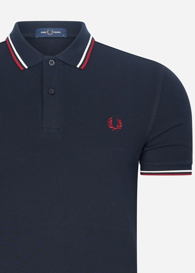 Fred Perry Polos  Twin tipped fred perry shirt - navy snow white burnt red 