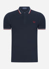 Fred Perry Polo's  Twin tipped fred perry shirt - navy snow white burnt red 