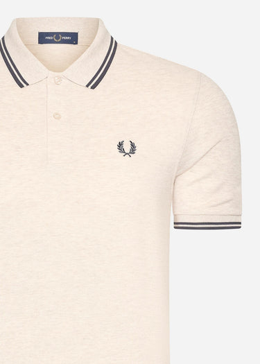 Fred Perry Polo's  Twin tipped fred perry shirt - porridge marl anchor grey anchor grey 